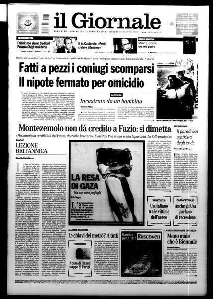 Il giornale : quotidiano del mattino